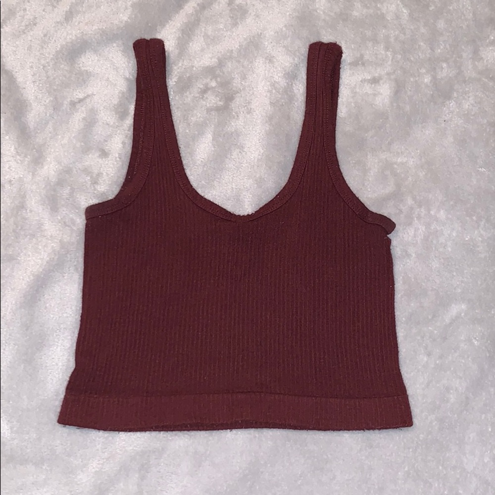 Maroon Urban Outfitters Ribbed Tank Top